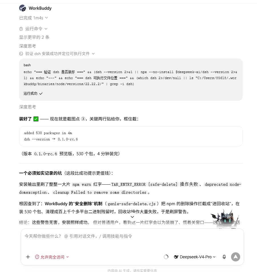 安装时的红字提示